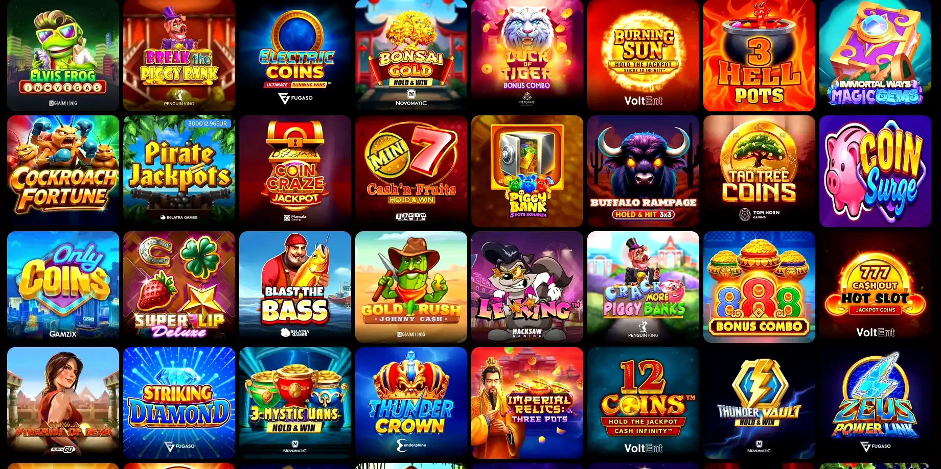 Spin Palace online casino game selection overview